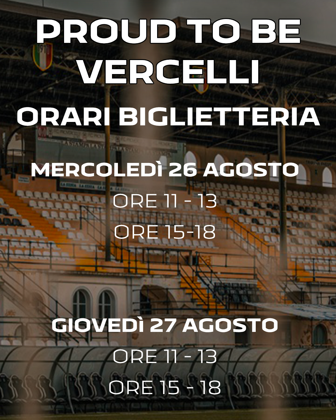 BIGLIETTERIA | Orari Campagna Abbonamenti - Settimana 5