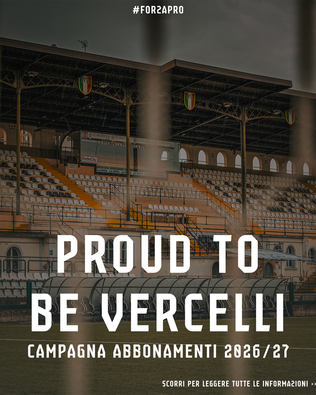 Campagna Abbonamenti 2026/2027: da martedì 28 luglio al via "Proud to be Vercelli"