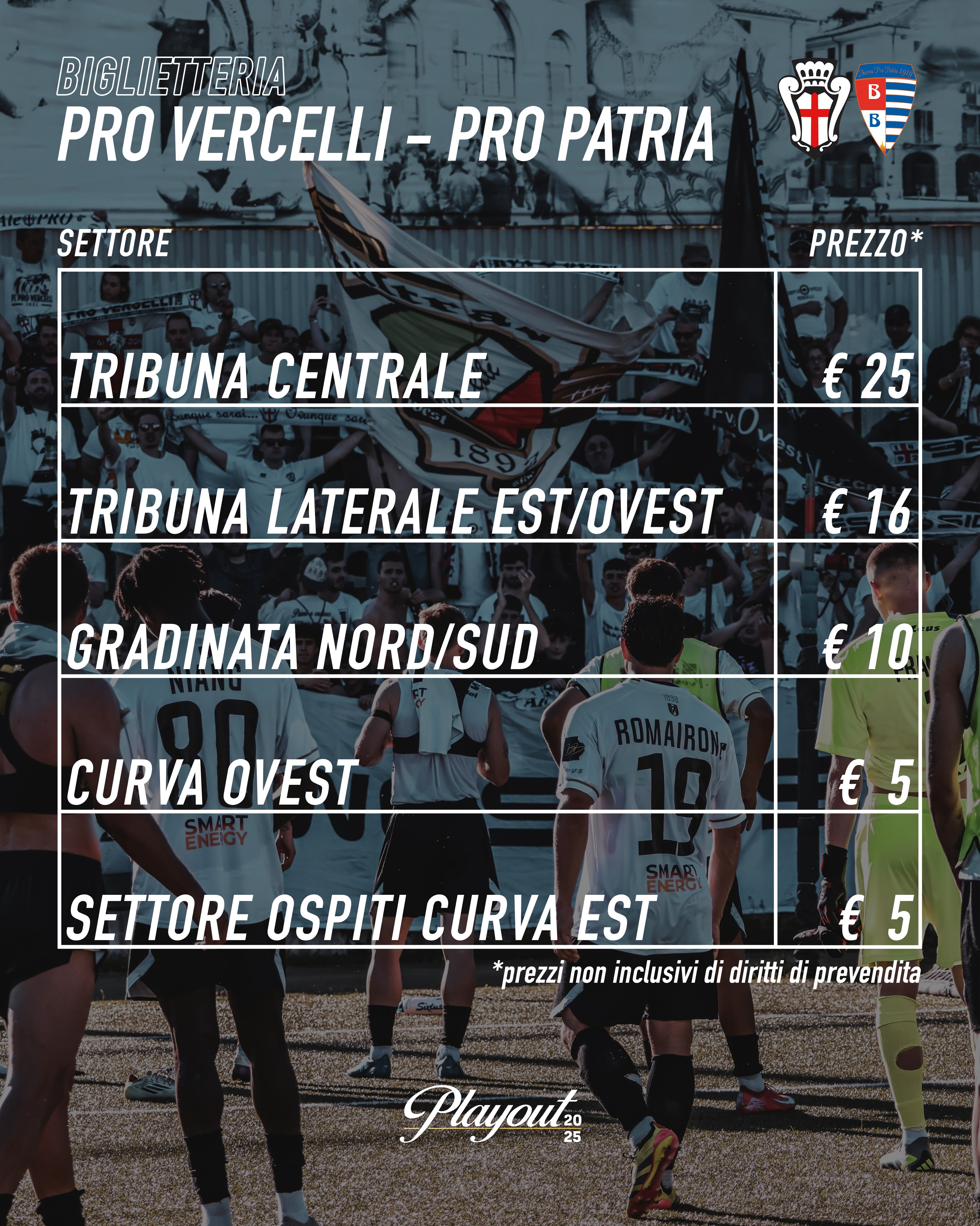 Pro Vercelli - Pro Patria | Biglietteria