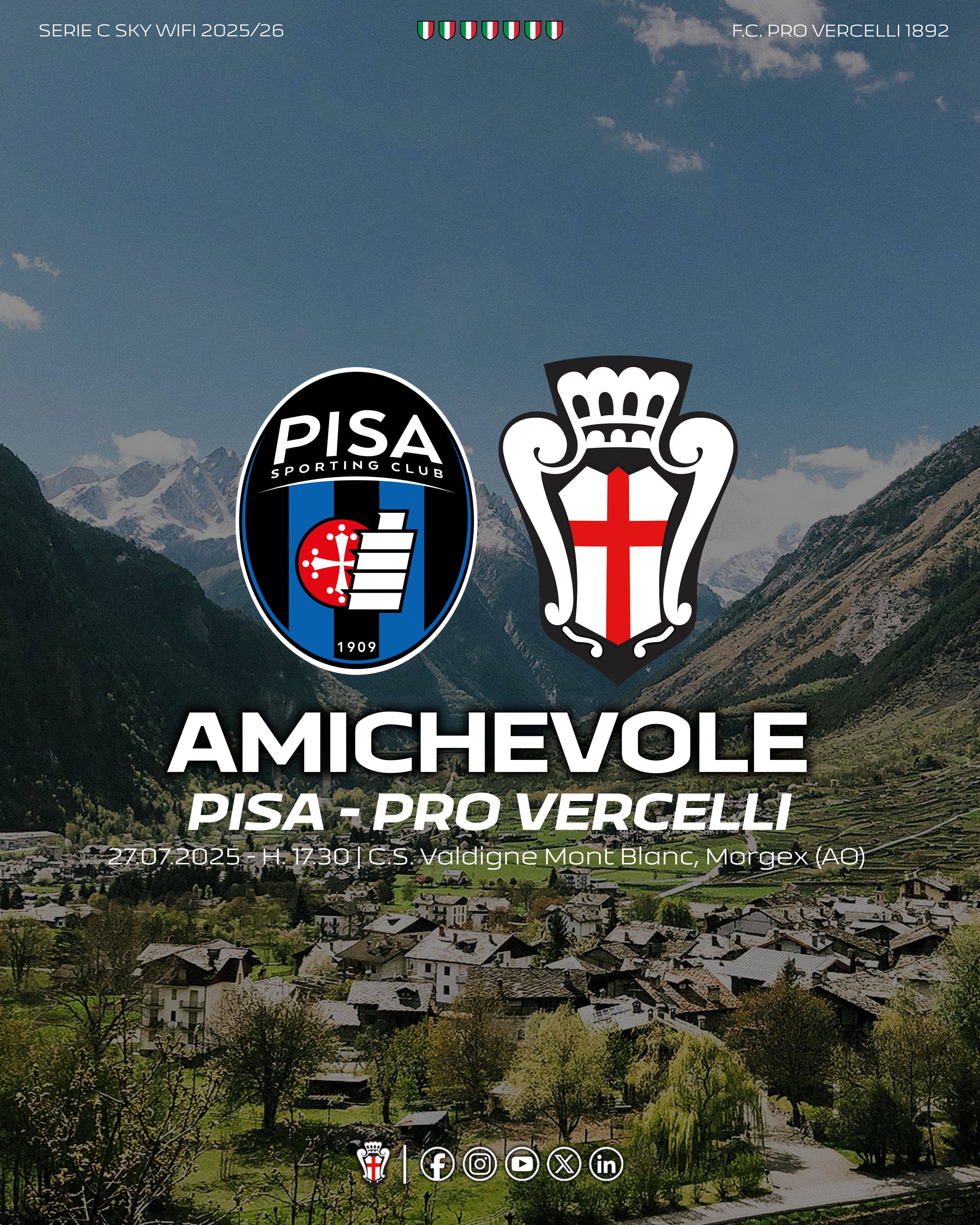Test di alto livello a Morgex con il Pisa Sporting Club